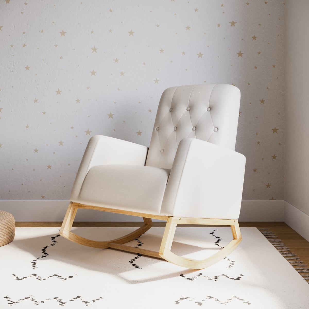 Storkcraft Northern Lights Infant Rocking Chair, Natural/Ivory White Polyester