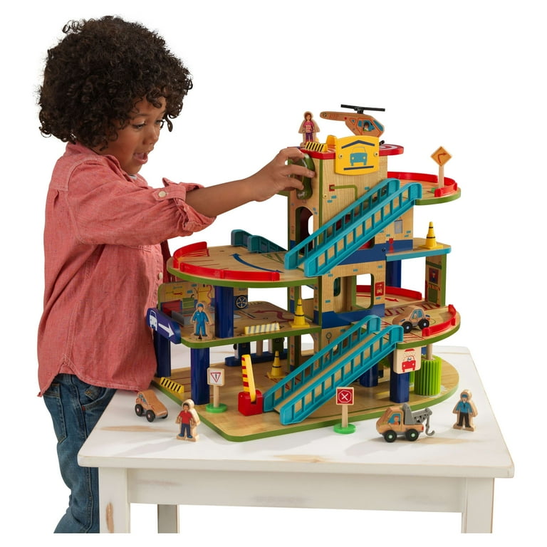 Wooden garage cheap playset