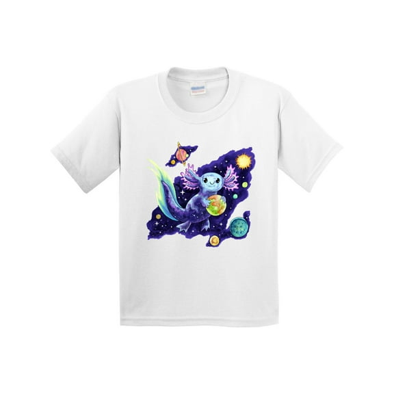 Inktastic Galaxolotl Cute Purple Space Axolotl Galaxy Design Youth T-Shirt