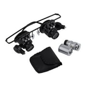 Upgraded New 60x Magnifying Eye Glasses Jeweler Jewelry Loupe Loop LED Light & Magnifier, Black