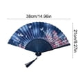 thumbnail image 3 of shyuyusa Decorative Folding Fan, Cloth Surface with Durable Bamboo Ribs, Stage Performance Photo Prop, 3 of 6