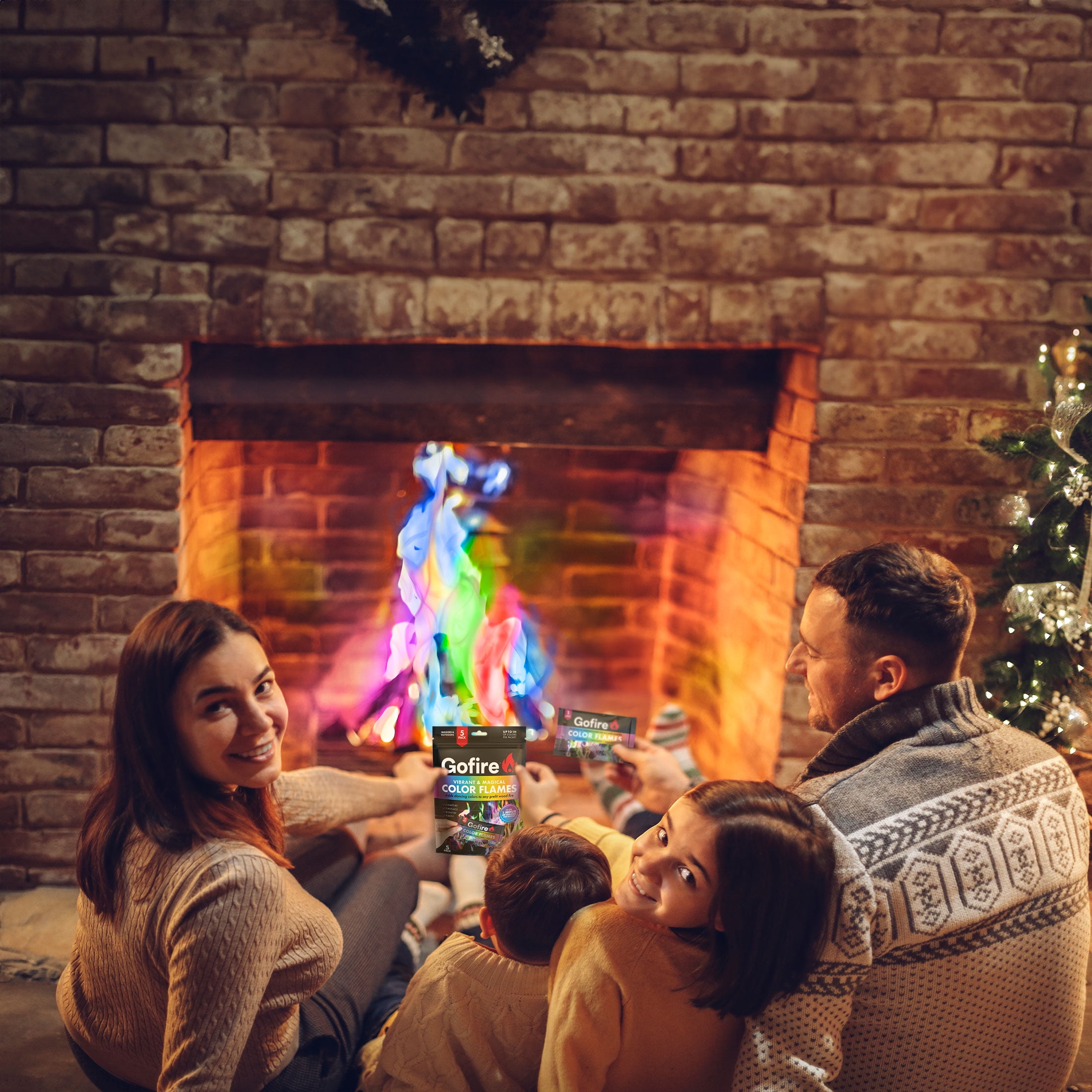 GoFire Northern Lights Color Flames 5 pack, for Campfires and Fireplaces. Features up to 60 Minutes of Magical Changing Colors.