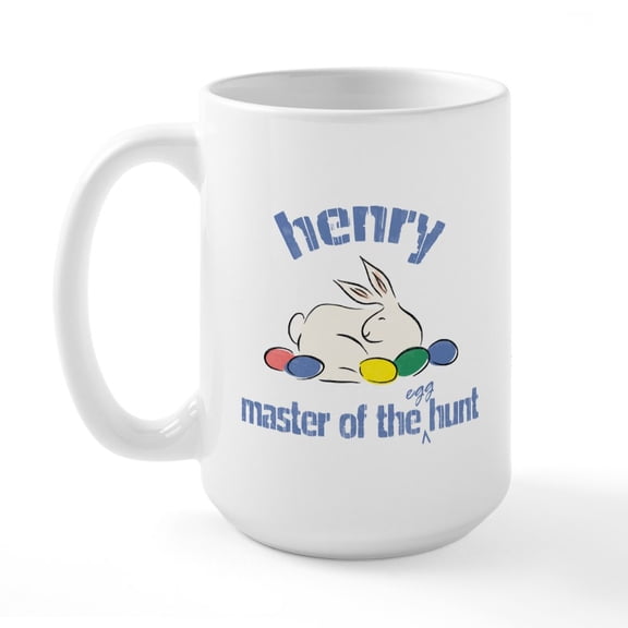 CafePress - Easter Egg Hunt Henry Large Mug - 15 oz Ceramic Large White Novelty Mug