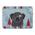 thumbnail image 1 of Carolines Treasures BB1759RUG Winter Holiday Black Pug Machine Washable Memory Foam Mat, 1 of 4
