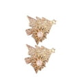thumbnail image 4 of Pendientes navideños para mujer perfecl Con forma de botón de aleación oro, 4 of 8