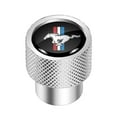 thumbnail image 2 of Ford Mustang Tri-Bar in Black on Silver Chrome Aluminum Tire Valve Stem Caps, 2 of 5