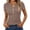 4# Light Brown, variant on Women Deep V Neck Low Cut Tops Casual Ribbed Knit Henley T-Shirts Summer Short Sleeve Tees Deep Red S