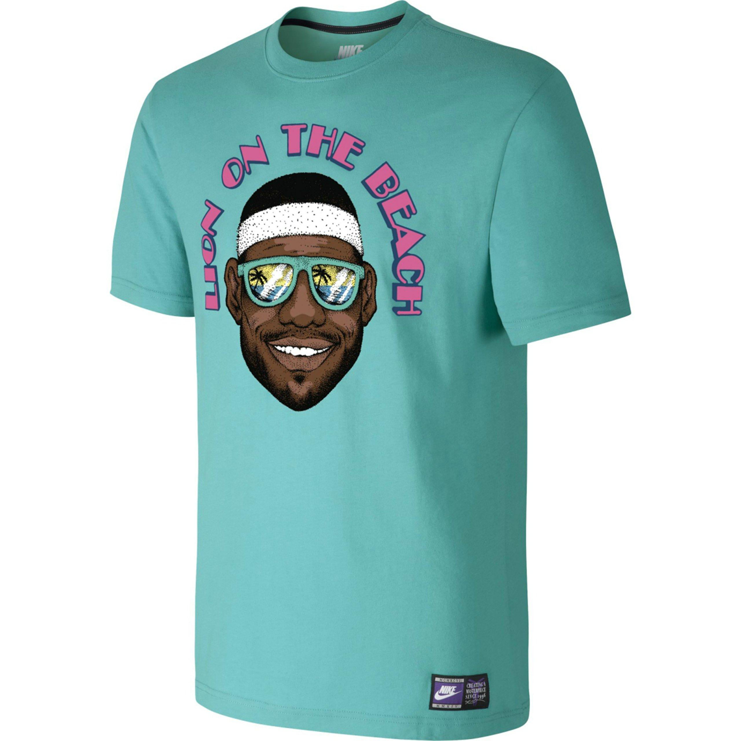 Nike Lebron Lion On Beach James top tee Shirt -