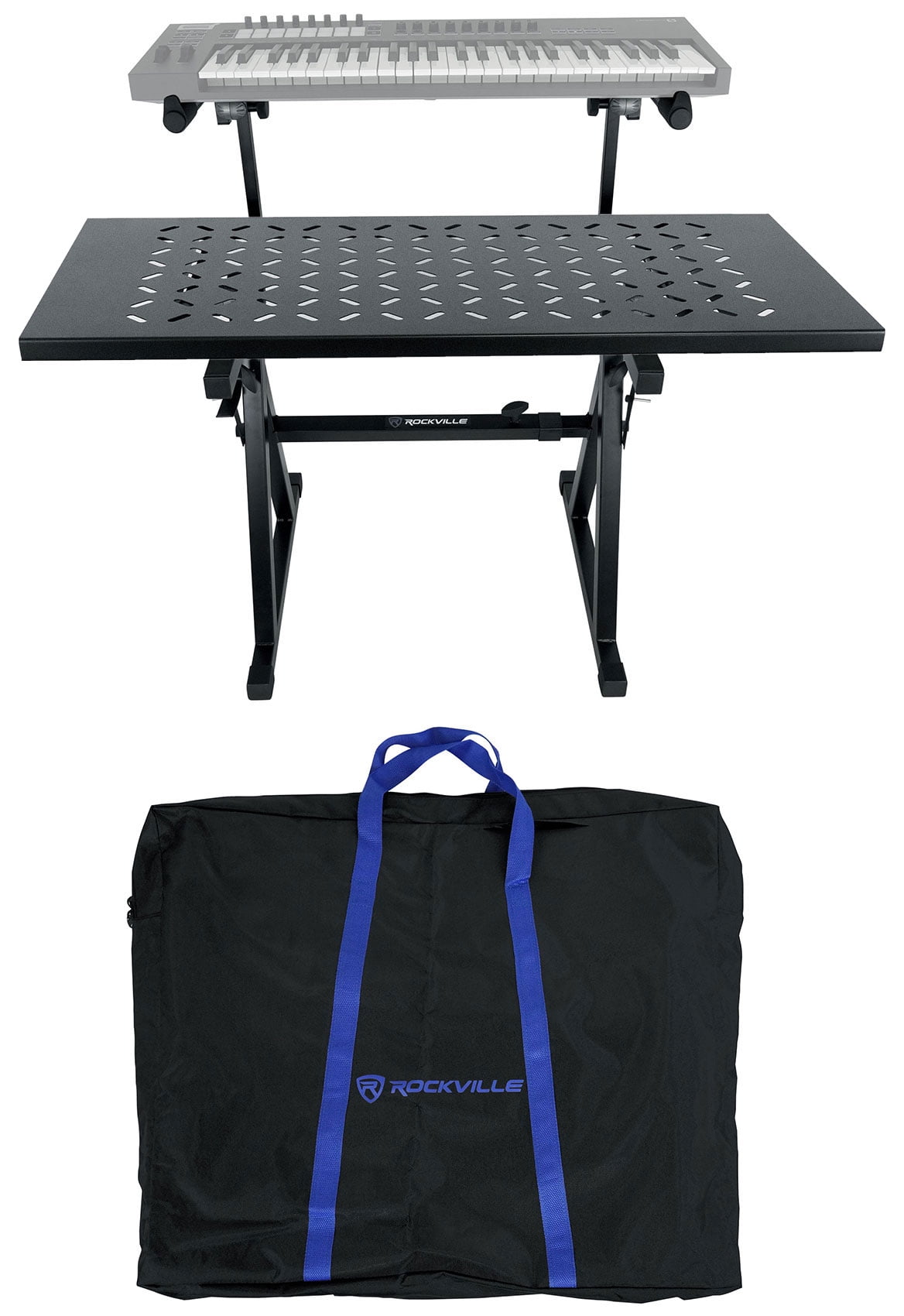 Rockville Z55 ZStyle 2Tier Keyboard Stand+Bag+Shelf to Turn Into DJ