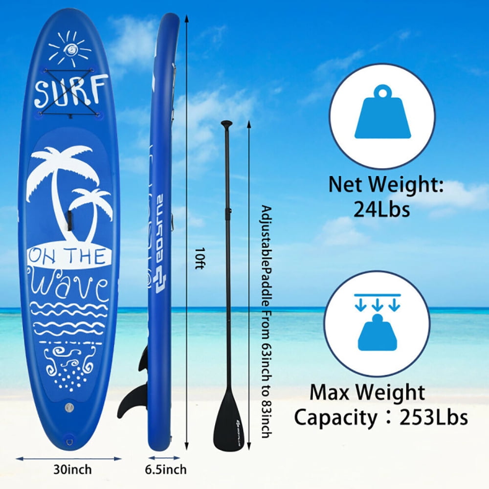 Spaco Inflatable & Adjustable Stand Up Paddle Board-M, Wide Stable Design, Non-Slip Comfort Deck for Youth & Adults