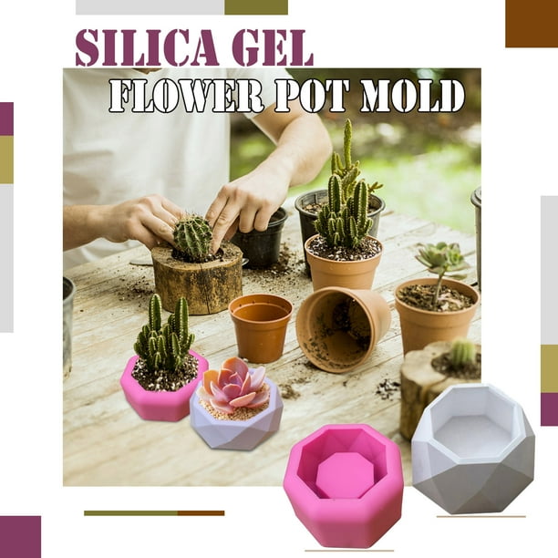 Puntoco Liquidación de artículos de cocina Maceta octagonal de gel de sílice Maceta para suculentas