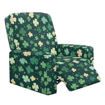 Renewold Stretch Recliner Cover Universal 4 Pieces Recliner Sofa Cover Stay in Place Furniture Protector St. Patrick's Day Home Decor for Pets, Dogs, Cats, Kids, Green Four Leaf Clover