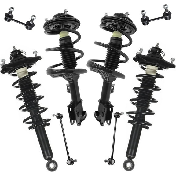Detroit Axle - 8pc Front Rear Struts Sway Bars for 2006-2012 Mitsubishi Eclipse 4 Struts with Coil Spring 4 Sway Bar End Links 2007 2008 2009 2010 2011 Replacement Suspension Kit