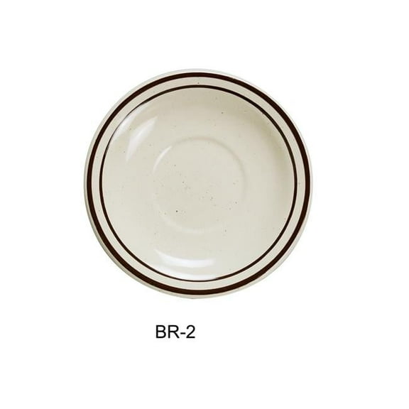 Yanco BR-2 China Brown Speckled Royal Saucer, American White - 5.5 in. - Pack of 36