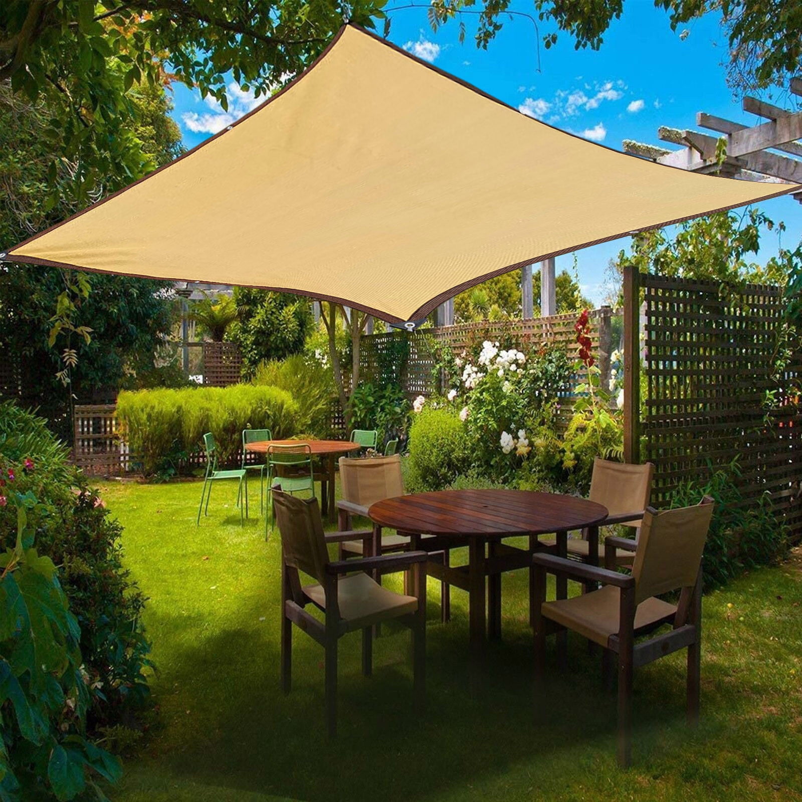 kladzum Sun Shade Sails Rectangle Shade Canopy Awning Outdoor Sunshade Cloth Screen for Patio Garden Backyard Outdoor Facility