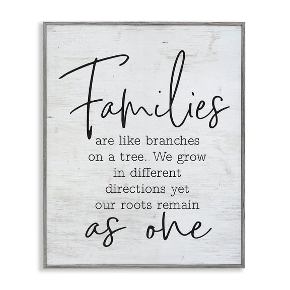 Stupell Industries Rustic Lodge As One Home Family Inspirational Word On Wood Texture Design Gray Framed Giclee Art, 11 x 14, by Lettered and Lined
