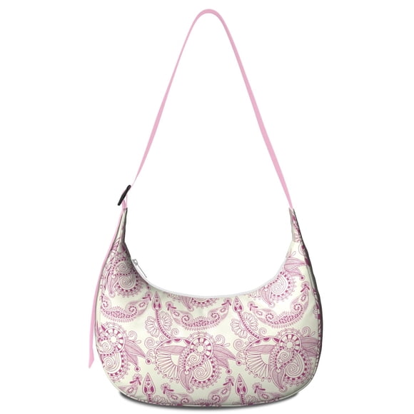 Adjustable Strap Crossbody Bag Lightweight Nylon Vintage Paisley Boho Floral Pattern Small Purse for Women Office Travel Daily Use
