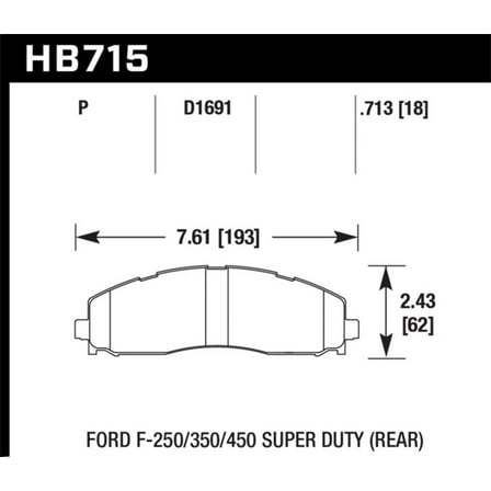 Hawk 15-17 Ford F-250/350 LTS Street Rear Brake Pads Fits select: 2013-2019 FORD F250, 2013-2019 FORD F350