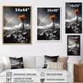 thumbnail image 4 of Designart "Grayscale Rainbow Arc Over an Orange Tree" Floral Floater Framed Canvas Print, 4 of 7
