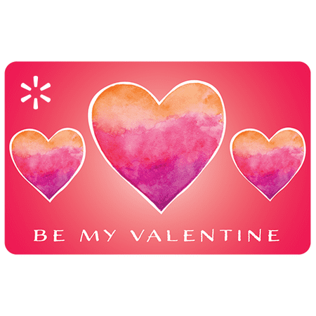 Vday Watercolor Hearts Walmart eGift Card