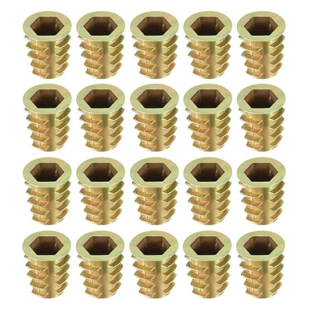 

Threaded Insert Nuts Zinc Alloy Hex Socket M10 Internal Thread 20mm Length 20pcs