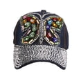 thumbnail image 2 of Top Headwear Butterfly Gem Distressed Denim Baseball Cap, 2 of 4