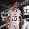 thumbnail image 3 of Wukai Cute Cats Print Men's Short-Sleeved Mesh T-Shirt,Quick-Dry Short Sleeve Workout T-Shirt-, 3 of 8