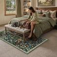 thumbnail image 6 of BERTHMEER Area Rugs for Living Room 8x10 Area Rug Green Flora Rug Flower Washable Non Slip Vintage Rug for Bedroom Farmhouse Office Dining Room, 6 of 9