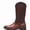 Brown, variant on Men's Western Cowboy Boots, Crocodile Embossed Mid-Calf Boots, Square Toe, Pull-On Design for Casual Work & Daily Wear, Black/Brown