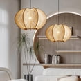 thumbnail image 4 of Arturesthome Vintage Scandinavian Wood Pendant Lights Woven Lantern Chandelier Pendant Lamp Shade, Hanging Ceiling Light, Handmade Lampshade, 4 of 18