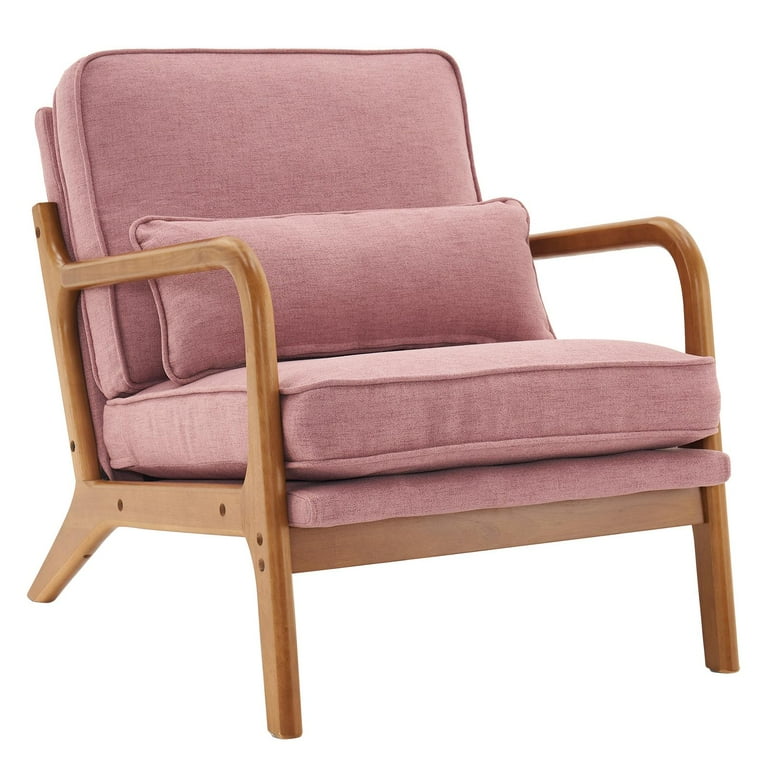 Ktaxon Mid Century Modern Accent Chair Linen Fabric Armchair with