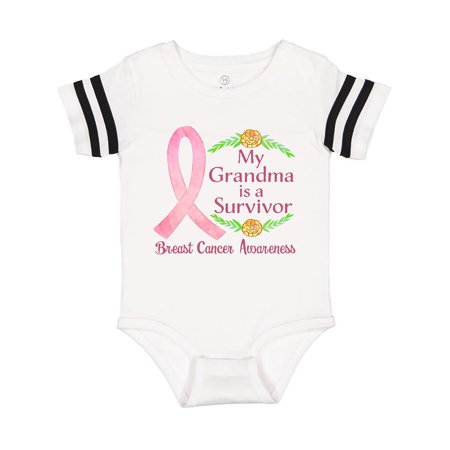 

Inktastic My Grandma is a Survivor Breast Cancer Awareness Gift Baby Boy or Baby Girl Bodysuit