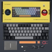 E-YOOSO 63 Keys Wireless Mechanical Keyboard - Compact RGB Gaming Keyboard with Hot-Swappable Linear Red Switches, Bluetooth/2.4G/USB-C, Rechargeable for Windows/Mac