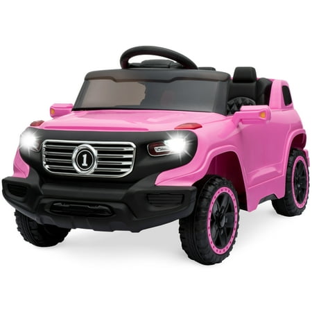 Power Operated Vehicle Best Choice Products 6V Motor Kids Ride-On Car Truck w/ 30M Distance Parent Remote Control, 3 Speeds, LED Headlights, MP3 Player, Horn - Pink ()