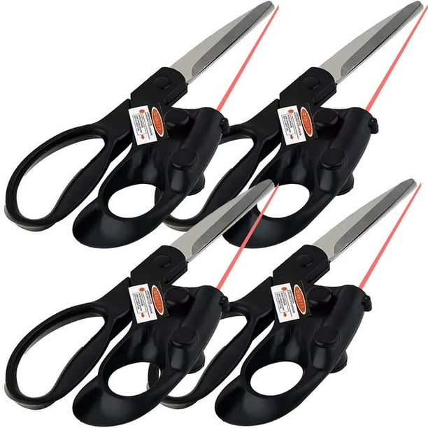 Tijeras de Guía Láser PrecisionCut 4Pzas Estándar Tijeras guía láser Acero Inoxidable Plástico Negro.