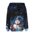 thumbnail image 5 of Women's Fashionable Casual Zippered Hooded Sweatshirt Jacket with Christmas Print and Drawstring, Furry Plush for Winter,Dark Blue,XL, 5 of 6