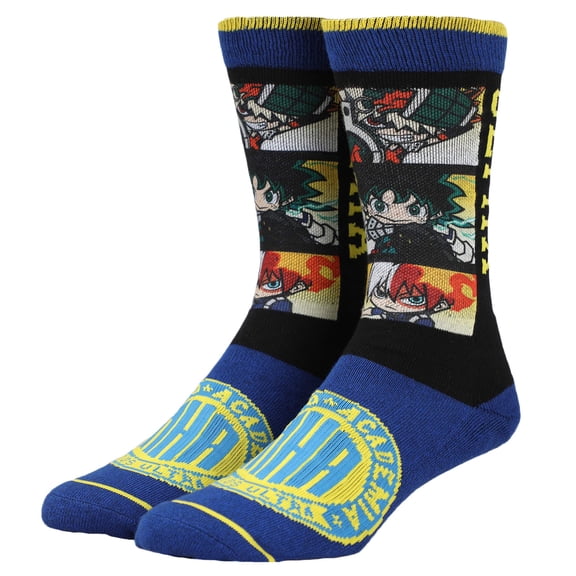 My Hero Academia Chibi Anime sublimation Crew Socks for Men