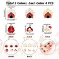 thumbnail image 4 of 24pcs Ladybug Charms 6 Style Enamel Ladybug Flower Pendants Red Lady Beetle Pendants Ladybird Rhinestone Charm, 4 of 5