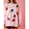 thumbnail image 3 of KelaJuan Women Christmas Sweatshirt, Long Sleeve Crew Neck Sequined Slit Hoodie Pullover for Casual Daily, 3 of 5