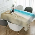 thumbnail image 2 of Tablecloth Seashells Table Cloth Rectangle Table 60 x 84 Inch Ocean Sea Shells Sandy Beach Kitchen Decorations for Home Dinner Party, 2 of 6