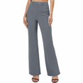 thumbnail image 1 of Timegard Suit Pants for Women High Waist Button Bell Bottom Fitting Comfy Casual Work Trousers Solid Color, 1 of 7