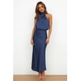 thumbnail image 1 of Vestido de satén para mujer con cuello elegante Vestido elegante para mujer Vestido de noche ligero, 1 of 6