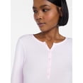 thumbnail image 4 of No Boundaries Cloud Core Sleepwear Henley Shirt, Women's XS-XXL, 4 of 5