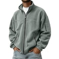 thumbnail image 2 of Polar Fleece Jacket for Men Ghalytn Full Zip Stand Collar Coat - Lightweight Outdoor Top with Pockets, 2 of 7
