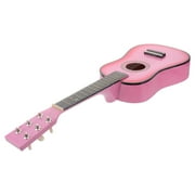 Onaparter 23 Inch Folk Acoustic Guitar Beginner Music Instrument 6-String Guitar Kids Toy (Pink) Pink