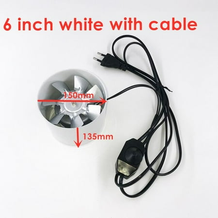 

220V 4 inch 6 inch Mini Metal Duct Exhaust Fan for Bathroom Toilet Air Ventilation With Power Cable