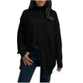 thumbnail image 2 of Juslio Women Sweaters Pullovers Turtlenecks Solid High Neck Knit Fashion Black, 2 of 5