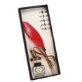 thumbnail image 4 of Calligraphy Pen Kit, Antique Quill Pen Set Stainless Steel Retro  For Writing For Calligraphy Practicing White,Brown,Big Red,Pink, 4 of 8
