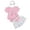 Pink, variant on Adeawade Newborn Easter Outfits For Girl 0-3 Months Short Sleeve Letter Romper Bodysuits Cartoon Prints Skirts Outfits Classic Playsuit Pink