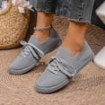 thumbnail image 2 of uvwlwu Women's Casual On Shoes Breathable Mesh Lace Up Flat Comfortable Walking Shoes For Daily Wear Fashion Sneakers(Grey,8.5), 2 of 9